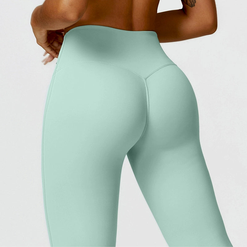 2023 Belly Contracting Hip Lifting Brushed High Waist Yoga Pants Quick-Drying Workout Running Pants Outer Wear Tight Sports Pants Trousers