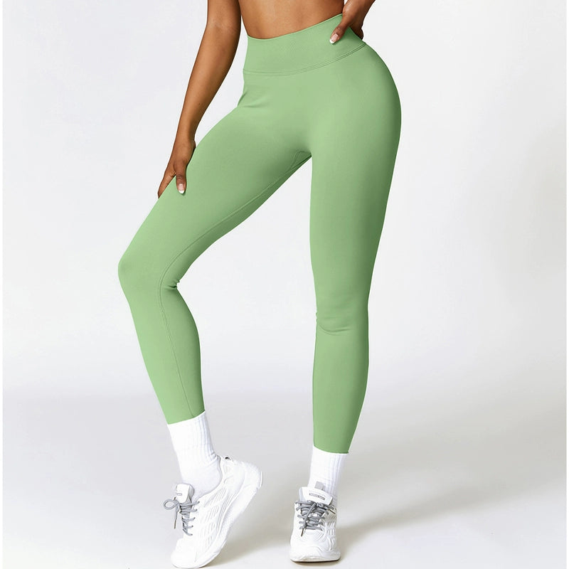 2023 High Waist Hip Raise Fitness Pants Women's Running Tight Seamless Yoga Pants Stretch Slim Fitted Waist Sports Pants Pants