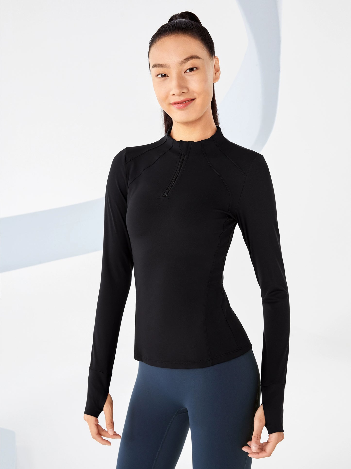 Women's Long-Sleeved Running Quick Drying Clothes Professional Training Yoga Clothes