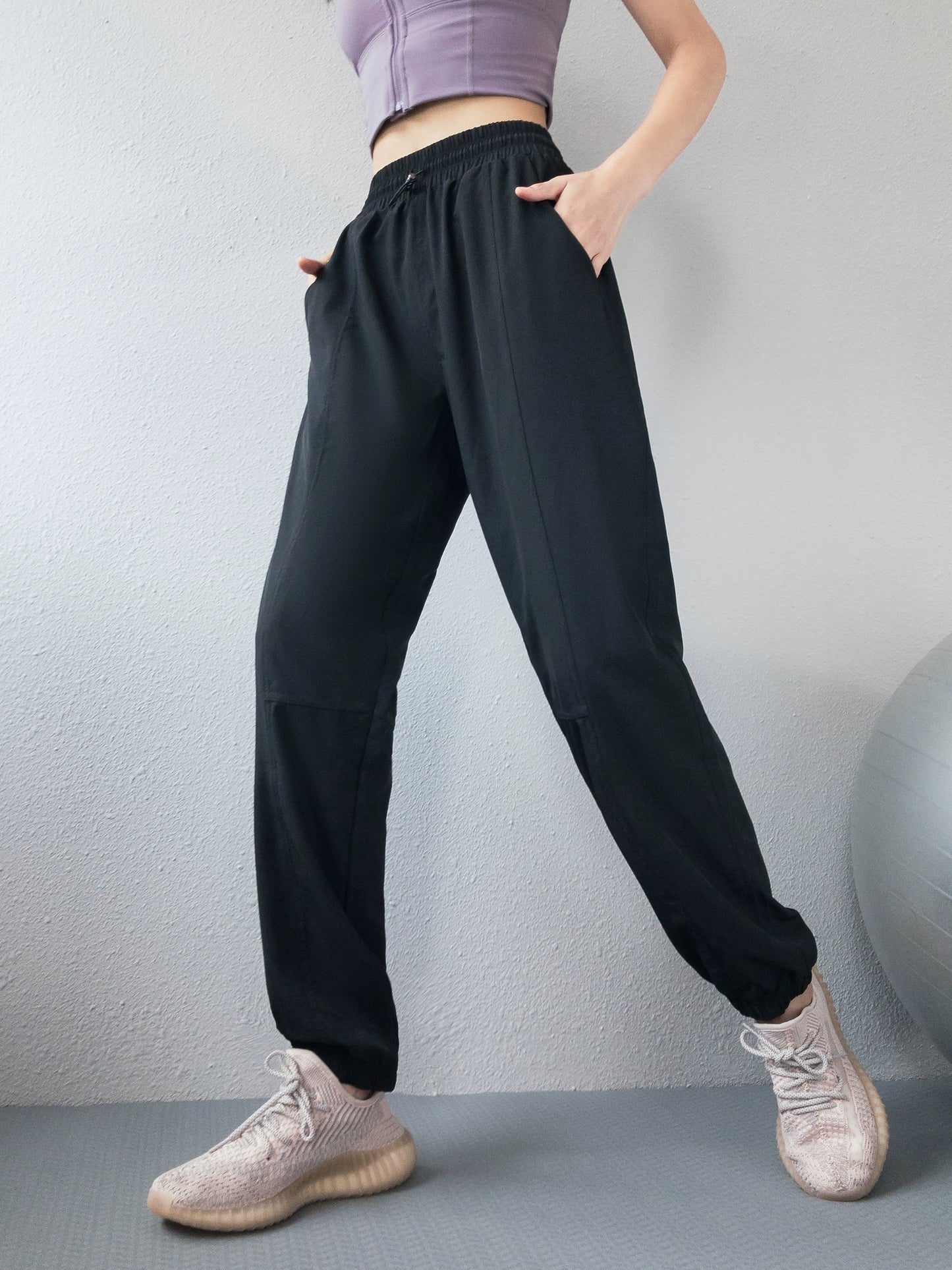 Loose Women's Fitness Wear High Waist Quick-Drying Sports Trousers