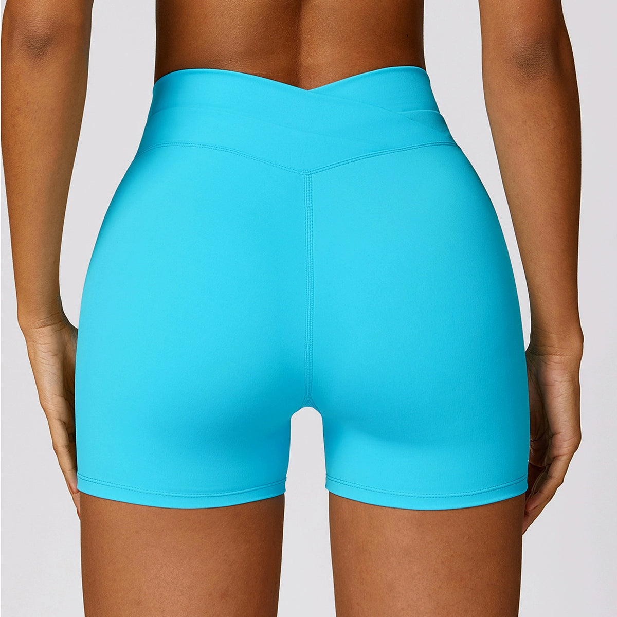 2024 Fashion Skinny Hip Raise Yoga Shorts Brushed Cross High Waist Workout Shorts Outwear Running Workout Pants Female