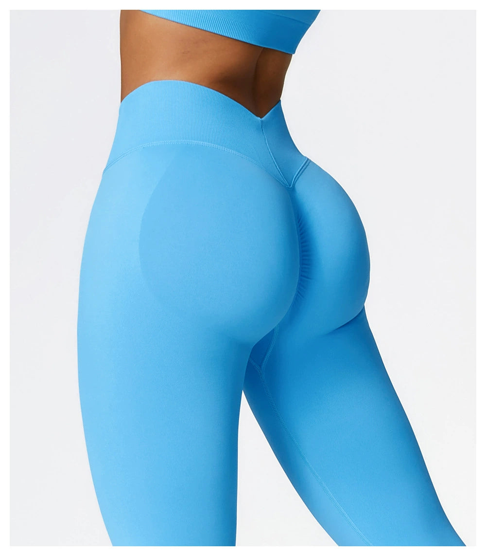 2023 High Waist Hip Raise Fitness Pants Women's Running Tight Seamless Yoga Pants Stretch Slim Fitted Waist Sports Pants Pants