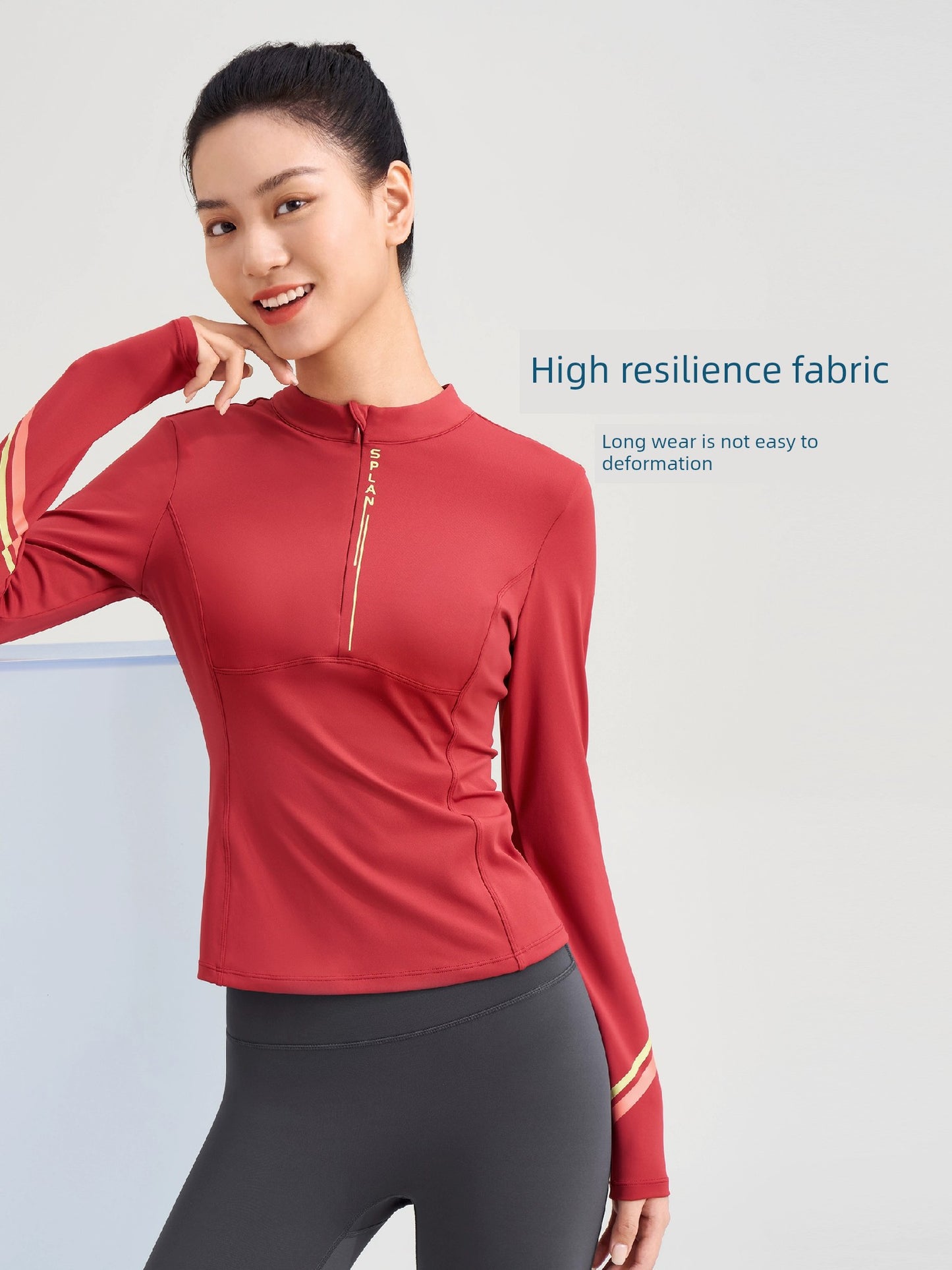 Slim Fit Women's Shaping Long-Sleeve Zipper Exercise Yoga Clothes