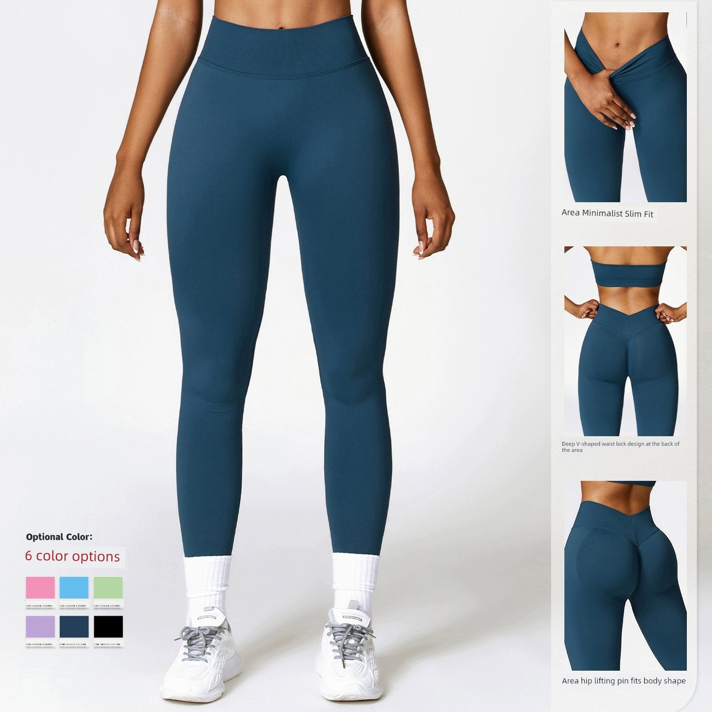 2023 High Waist Hip Raise Fitness Pants Women's Running Tight Seamless Yoga Pants Stretch Slim Fitted Waist Sports Pants Pants