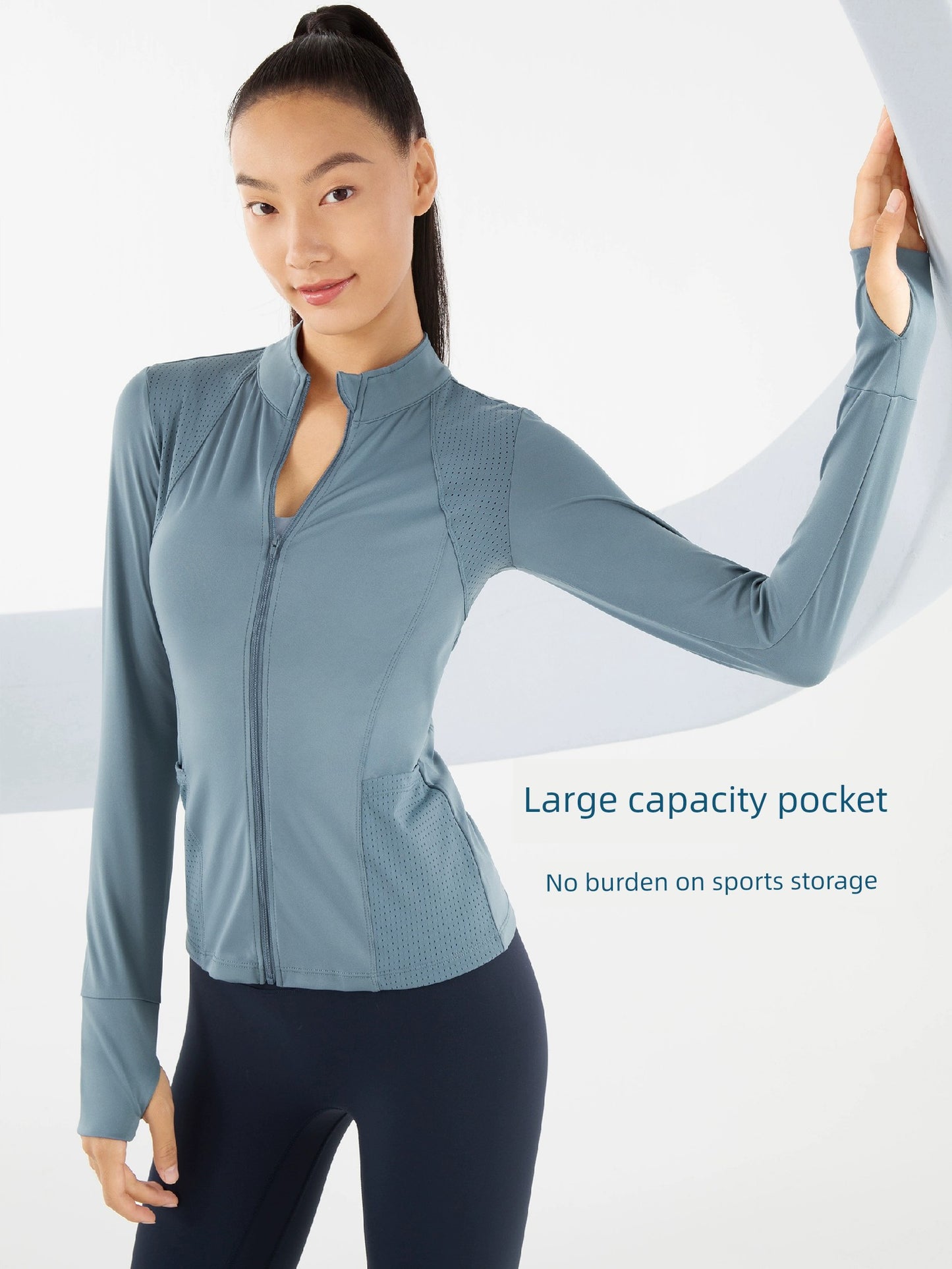 Quick-Drying Women's Running Jacket Zipper Top Workout Clothes