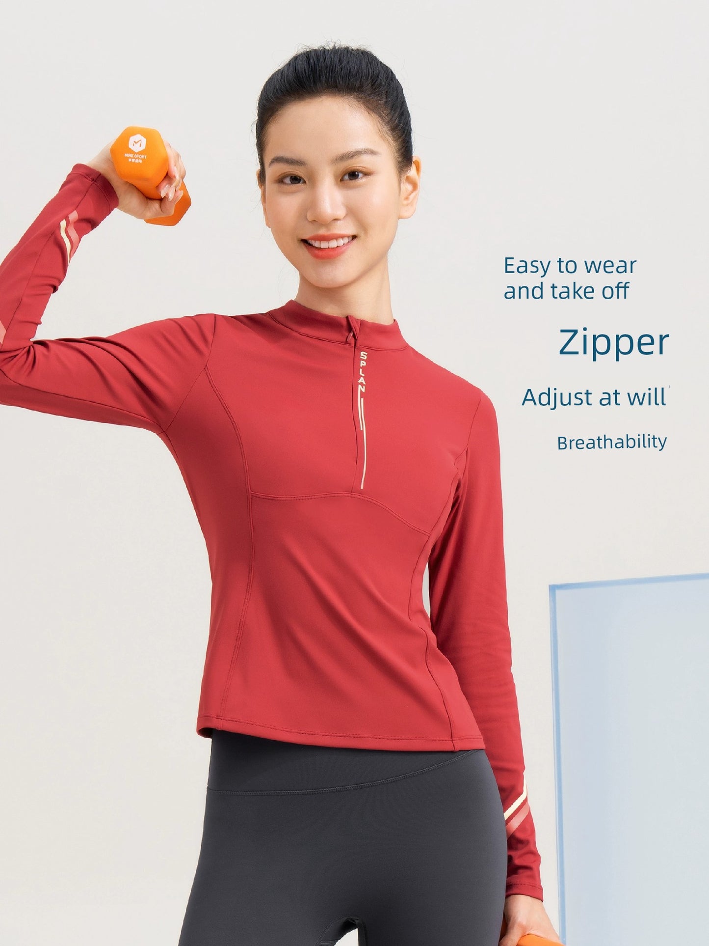 Slim Fit Women's Shaping Long-Sleeve Zipper Exercise Yoga Clothes